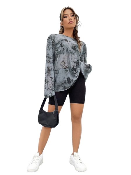 

tie dye drop shoulder tee without bra 410v#, White