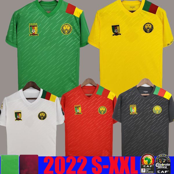 

2022 2023 cameroon soccer jerseys choupo-moting anguissa aboubakar ekambi ganago bahoken national team home green away yellow black red 21 2, Black;yellow