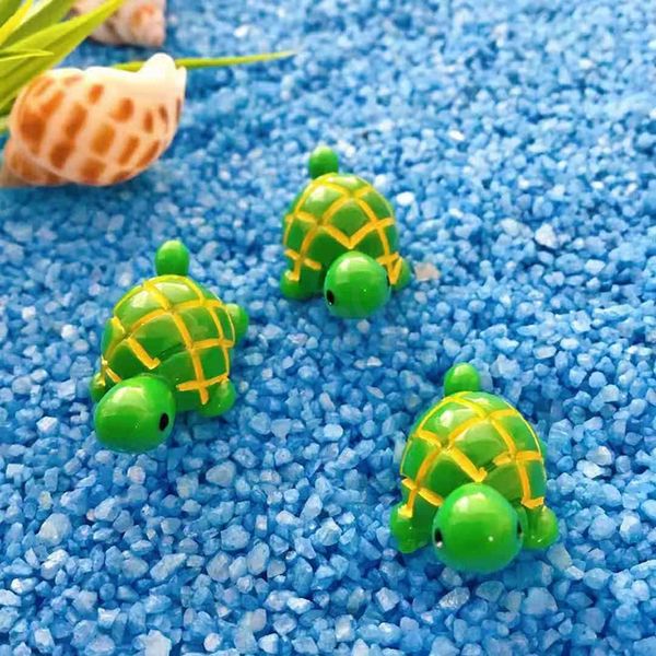 Moss Micro Landscape Ornament Green Little Turtle Aquarium Fish Tank Eco Bottle Turtle Decoration Office Desktop Decor Gift BH6249 WLY