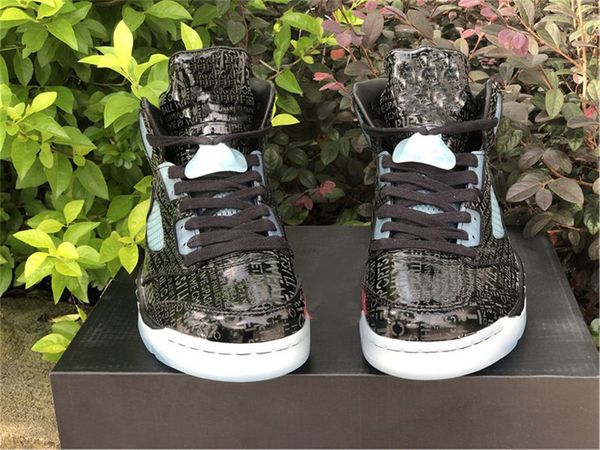 

quality shoes doernbecher jumpman 5 5s basketball jade horizon fire red racer blue oregon michigan oil grey running sneakers men sport, Black