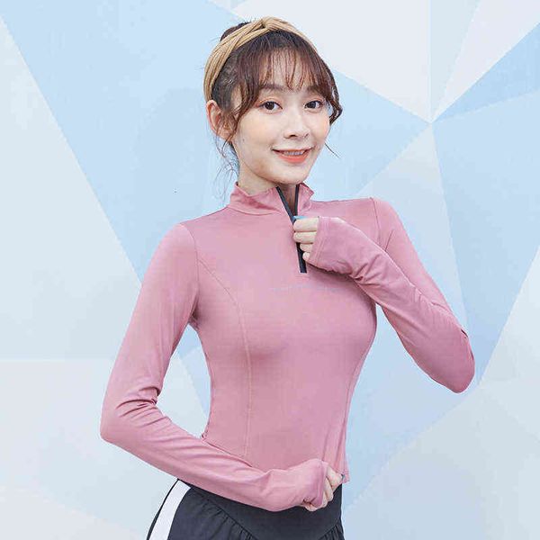

fitness clothes slim tight women's long sleeve breathable elastic sportswear running yoga jacket, Gray