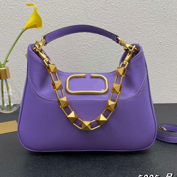 

axillary bag women genuine leather handbag cross body purses hardware letters magnet hasp rivet chain removable shoulder strap inside thread