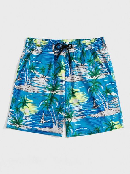 

romwe guys tropical print shorts m30p#, White;black
