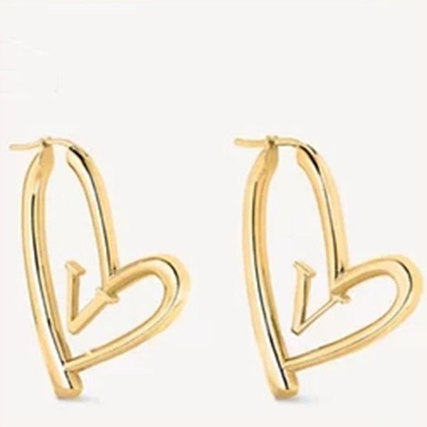 

women hoop earrings fashion letter love gold stud earrings lady luxury designer heart earring jewelry, Golden;silver