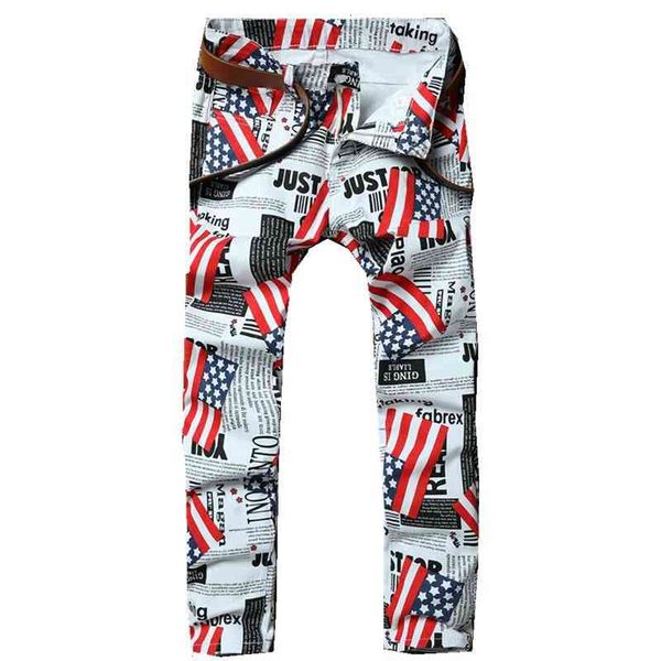 

men's pants autumn and winter 3d three-dimensional elastic digital printed jeans for boys teenagers men's tights 905 orqj, Black