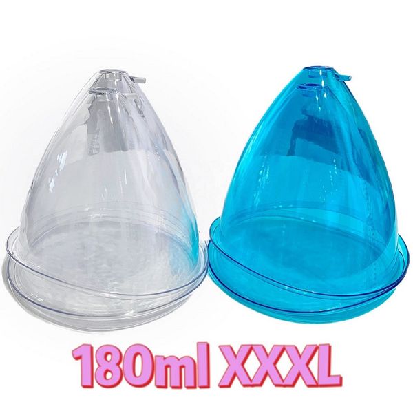 2022 180 ml, 21 cm, extra große Größe, große Gesäßliftbecher aus Kunststoff für Vakuumtherapiegerät, 21 cm, XXL-Größe, blaue Tassen