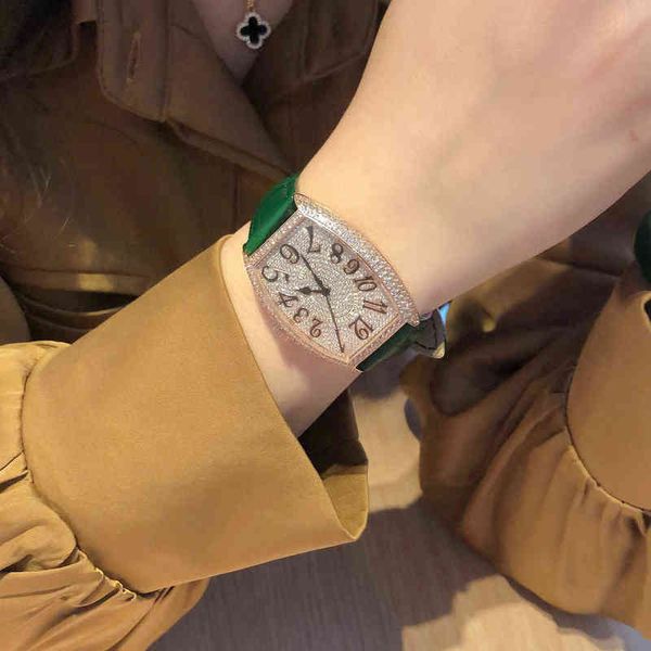 

fashion women's watch designer fashion table capecod frank women fm wine barrel luxury diamond studded sky star rose gold leather tide, Slivery;golden