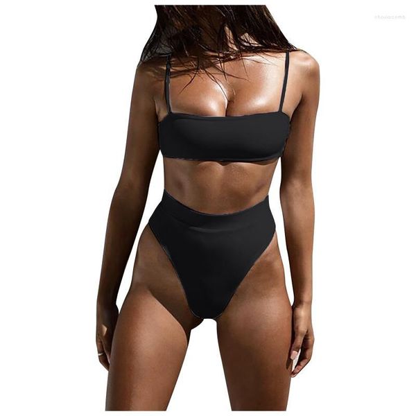 Frauen Bademode 2022 Damen Badeanzug Frauen Bikinis Mode Sexy Bikini Drei-punkt Einfarbig Set Mujer Maillot De Bain