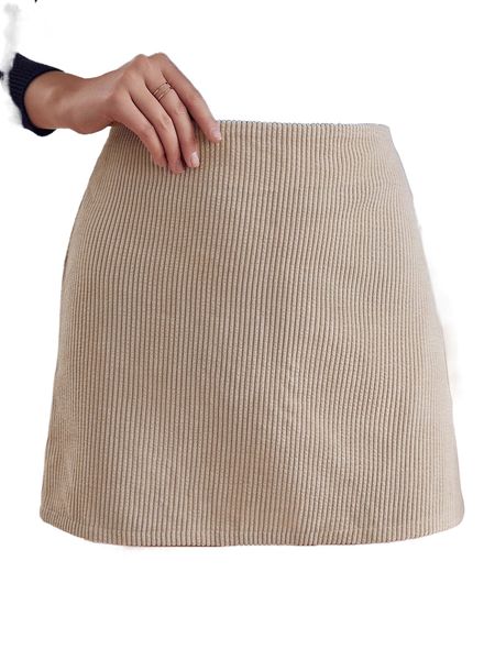 

zip back corduroy skirt 59jj#, Black