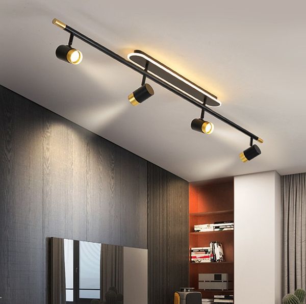 Indoor Iluminação moderna LED lâmpada de teto luz preta lustre de lustre para sala de estar quarto do corredor do corredor luminárias