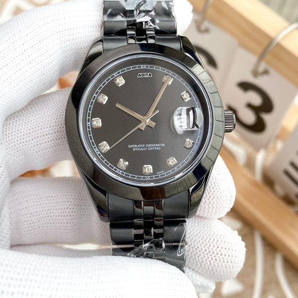 

adita oysters classic women and men for watch precision durable cowhide stainless steel sliding clasp ladies quartz diving ceramic watch rx0, Slivery;brown