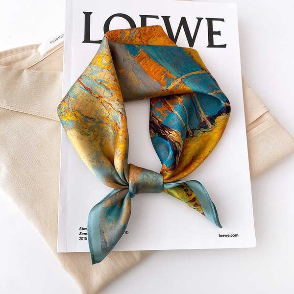

scarf 100% silk bandana women square scarves wrap kerchief mulberry spring fashion luxury headband hijab shawls, Blue;gray