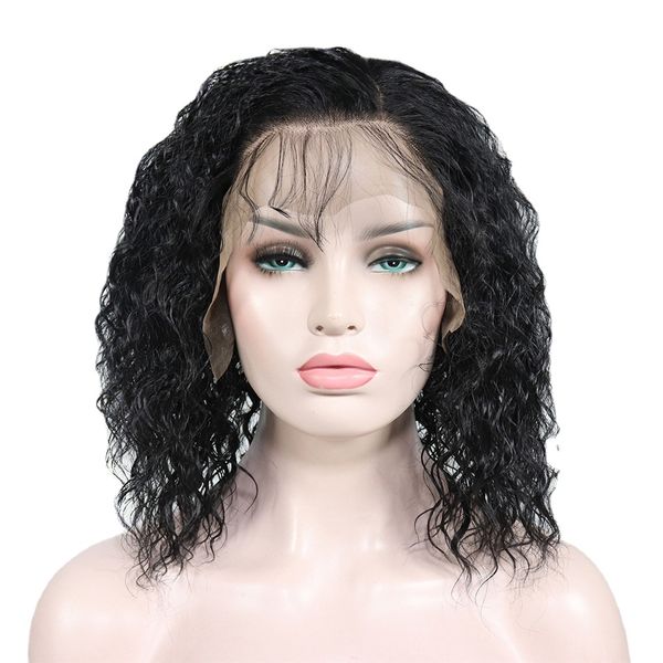 

100% human hairs synthetic lace front wig hd lace wigs 13x4 glueless lace front wigs for women, Black