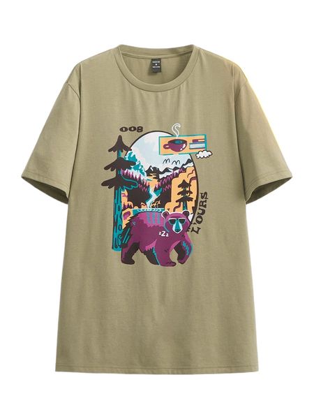 

x sophianoel men letter & bear print tee i9ri#, White;black