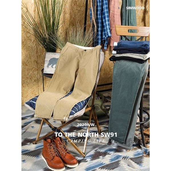 

autumn winter pants men cotton-twill chinos slim fit tapered classical enzyme wash trousers sj130875 201128, Black