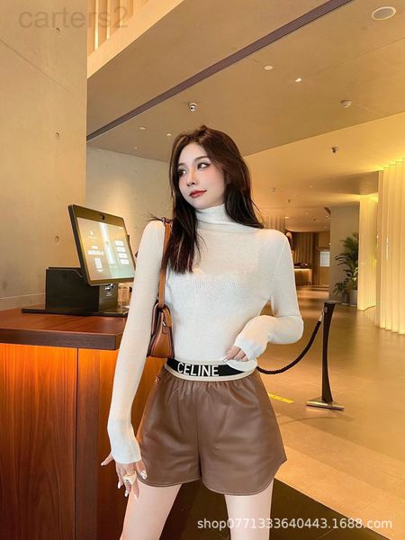 

casual dresses designer ce pu leather shorts 2022 new high waist metal thin outer wear wide leg pants female autumn and winter small 0gv3202, Black;gray