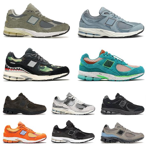 

classic 2002r designer casual shoes for mens womens dark grey crew black powder green black camo incense peace be the journey sports sneaker