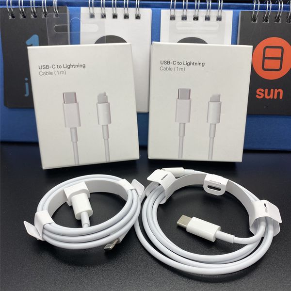 

1m/3ft pd fast changer for iphone phone cables 13 12 11 pro max lightning to type c fast charging cable with original box