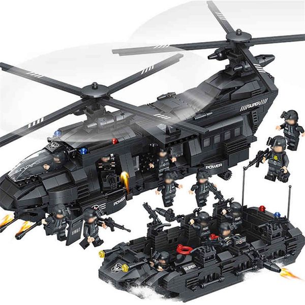 

1351pcs military city police model building blocks kits swat team transport240u