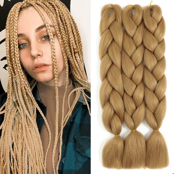 

24" jumbo braids hair extension braiding hair 100g/pcs synthetic fiber for twist hair jumbo box, Black