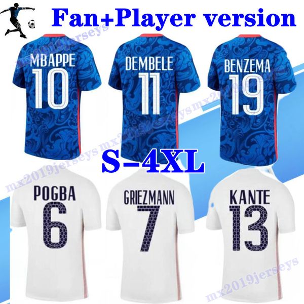 

fan player version 2022 mbappe benzema fr soccer jerseys 2023 griezmann pogba giroud kante home away 22 23 francia fans player football shir, Black;yellow