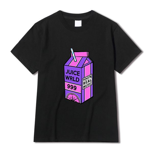 

men's t-shirts juice wrld t-shrit 100% real music trap rap rainbow fault kawaii printed tshirt men/women hip hop summer short sleeve, White;black
