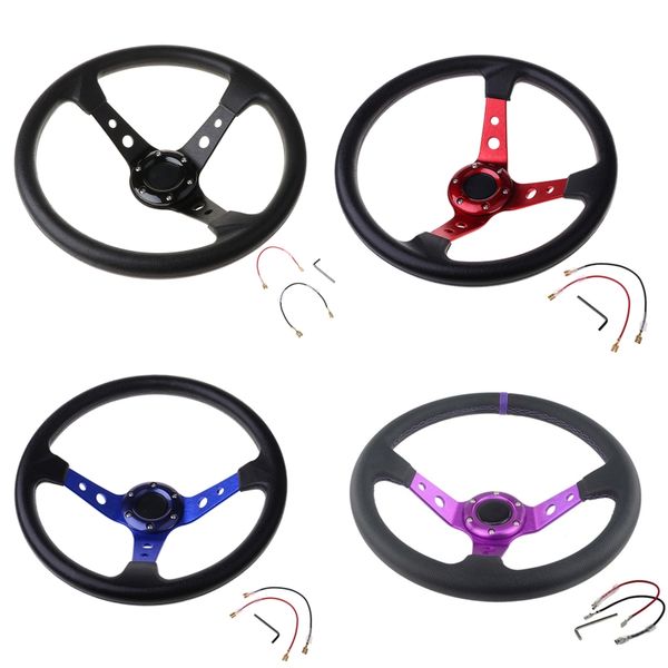 

sport steering wheel universal 4 inch pvc leather auto racing steering wheels