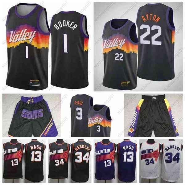 

ncaa mens devin booker 1 jersey charles 34 barkley steve 13 nash deandre 22 ayton jerseys black fans edition city thevalley basketball, Black;red
