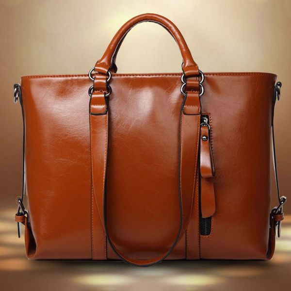 

retro brown briefcase female europe and america fashion 38cmx13cmx27cm