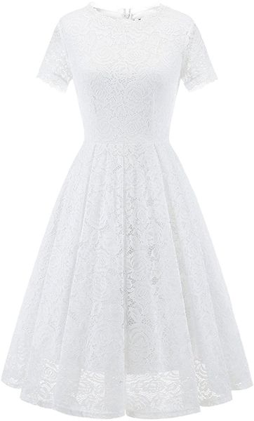 

women's bridesmaid elegant tea dress floral lace cocktail formal swing dress 05nn#, Black;gray