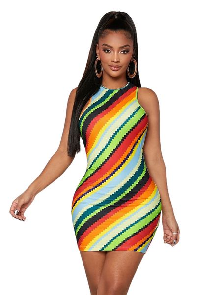 

sxy block striped bodycon dress a1sw#, Black;gray