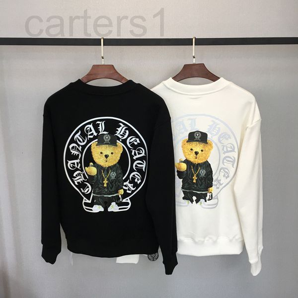 

men's hoodies & sweatshirts designer ch autumn and winter sanskrit cross printed sweater men's round neck pullover for men women 6, Black