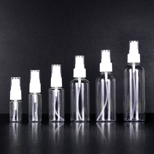 

10/20/30/50/60ml clear mini perfume bottle empty transparent cosmetics bottle sample test tube pet material travel spray 062