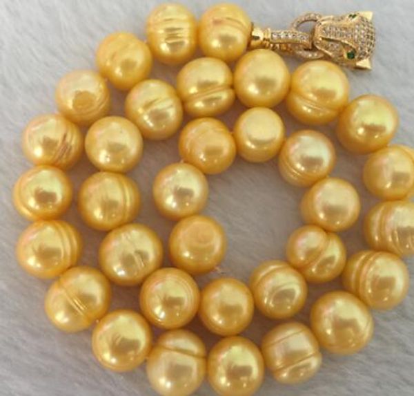 

gorgeous 10-11mm south sea baroque gold pearl necklace 18inch, Silver