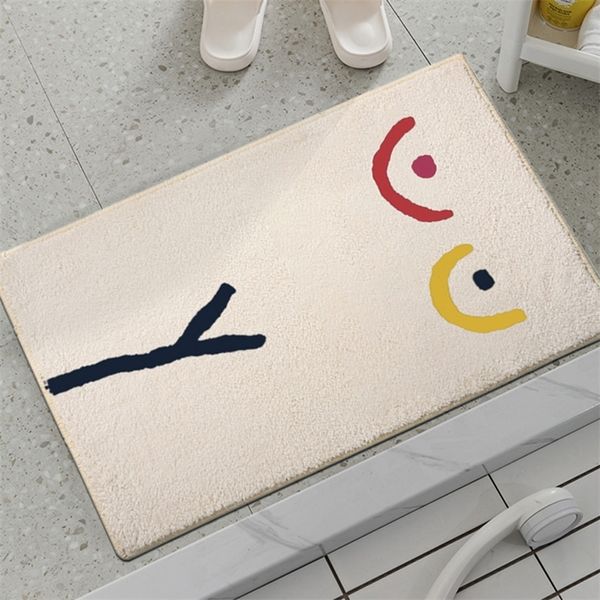 Tapis de bain antidérapant tapis absorbants tapis d'art abstrait tapis de porte de salle de bain moelleux tapis de pied de toilette tapis de cuisine Alfombra de bano 220401