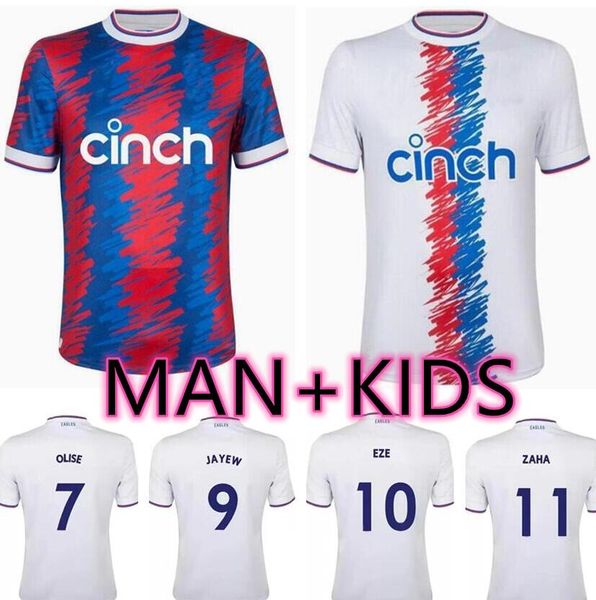 

22 23 crystal olise zaha home soccer jerseys milivojevic townsend sakho benteke 2022 2023 van aanholt football palace away shirt uniform tha, Black;yellow