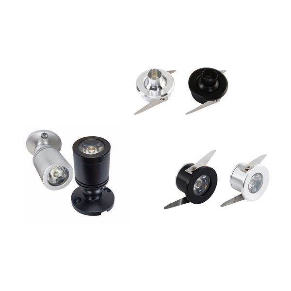 Mini kits de luz de luz LED Spot Gabinete Puck Spotlights Downlight para exibição de cozinha Mostra de armário de armário de jóias 1watts