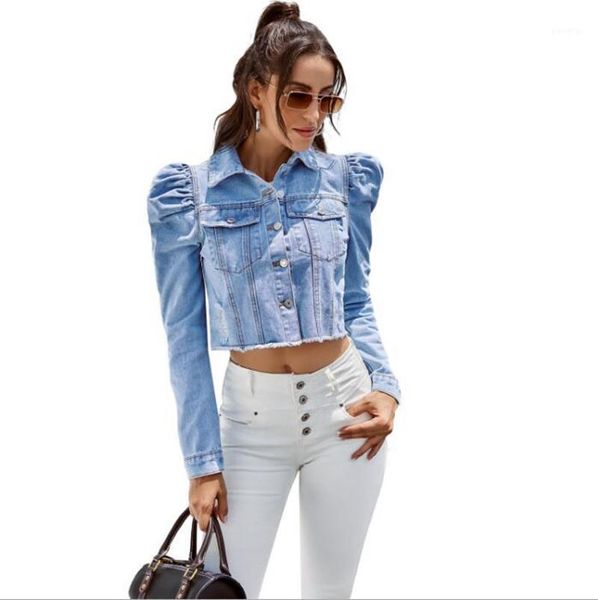 Giacche da donna Autunno Donne sexy Scepped Denim 2022 Vintage Casual Short Jacket Winter Female Sleeve Slim Coat Streetwear