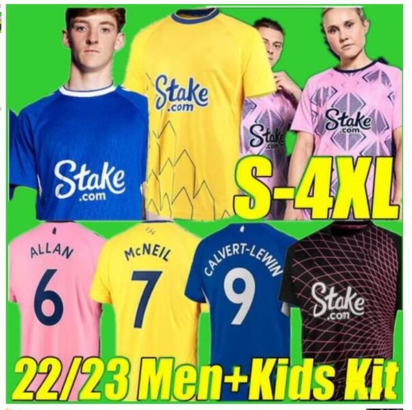 

22 23 everton soccer jerseys home dele calvert-lewin gray townsend doucoure y.mina holgate, Black;yellow