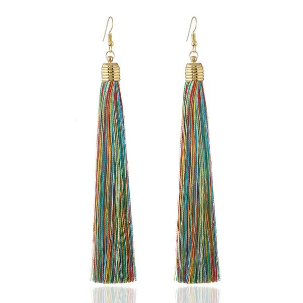 

fashion ethnic long tassel earrings for women jewelry geometric simple dangle drop earrings gifts, Silver