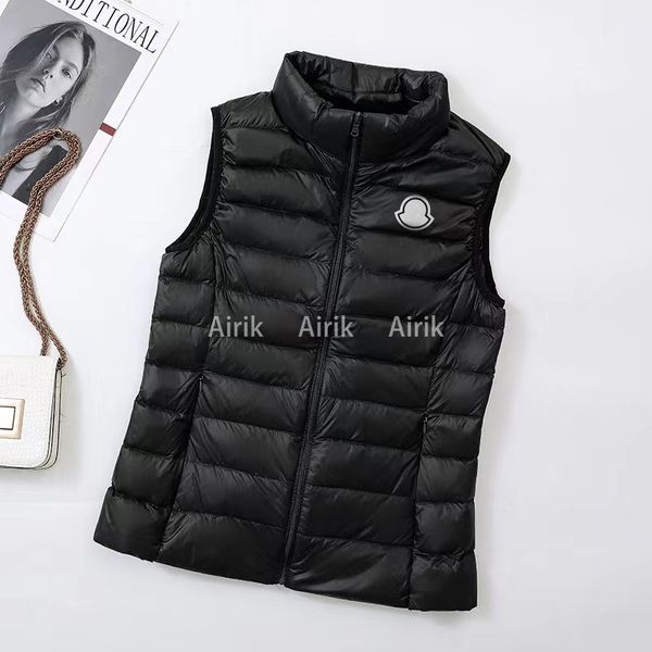 Piumino da donna di design francese di marca, gilet da donna senza maniche, giacca con stemma ricamato di lusso, taglia S-2XL