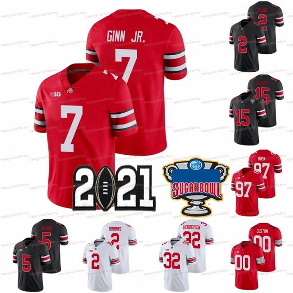 A3740 Custom 2021 Ohio State Buckeyes Maglia da calcio C.J. Stroud Chris Olave Garrett Eddie George Fields Wilson Teague III Julian Fleming J.T.