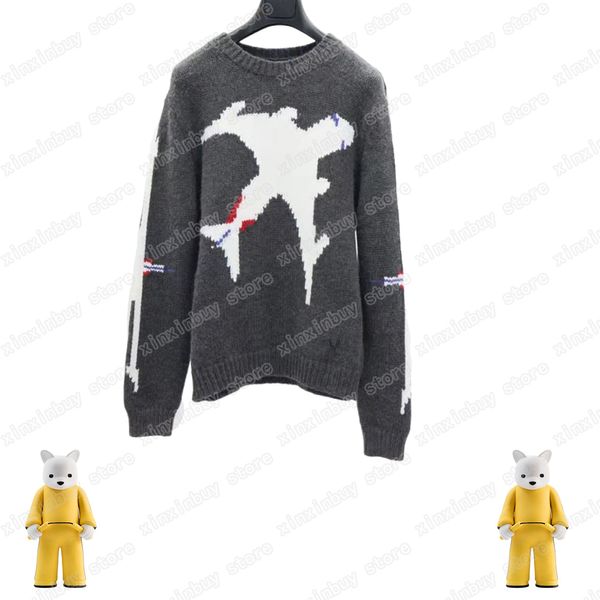 22ss Mens Women Designers Pullover Maglioni lusso ACQUERELLO aeroplano Strada manica lunga blu grigio XS-L