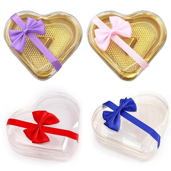 Confezione regalo 5 pezzi Scatola a forma di cuore d'amore Confezione di cioccolato in plastica Madri San Valentino Regali di nozze per gli ospiti Bomboniere Regalo