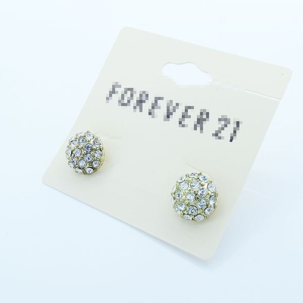 

full drill round stud earrings to undertake a variety of accessories production orders, Golden;silver