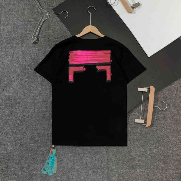 

loose summer mens t shirts fashion tees designers offs brands man women casual t-shirt luxury clothing letter arrow black white tshirts str, White;black