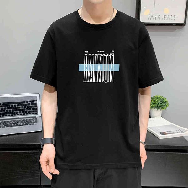 

short sleeve 2022 summer student t-shirt men's korean fashion brand youth clothing ins clothes, Black;brown