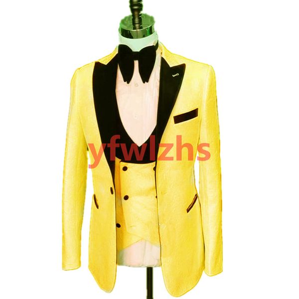 

custom-made embossing groomsmen peak lapel men suits groom tuxedos wedding/prom/dinner man blazer(jacket+pants+tie+vest) w981, Black;gray