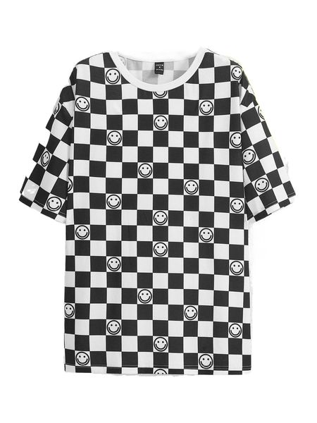 

x tartagain men checker & expression print tee g8vk#, White;black