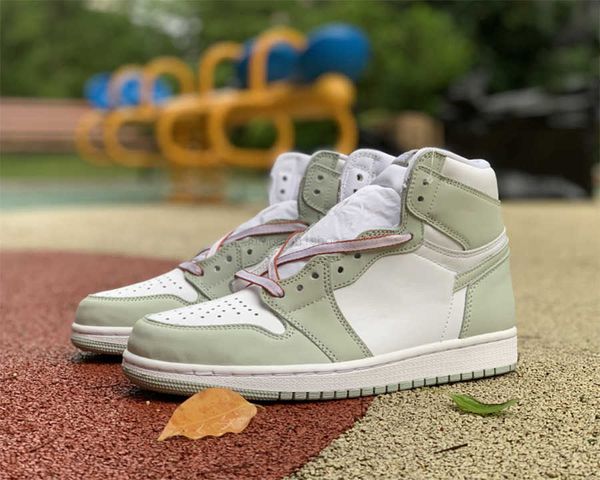 

jumpman 1 high og basketball shoes wmns seafoam white healing oragne men women black bright orange sneakers trainers with box